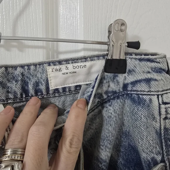 Rag & Bone The Shea High Rise Relaxed Pearl Embellished Jeans New Size 27 - Picture 10 of 15